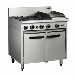 COBRA CR9C RANGE 4 OPEN BURNERS & 300 GRIDDLE WITH OVEN UNDER